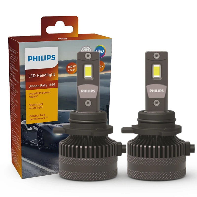 Philips LED 15000lm Ultinon Rally 3590 H4 H7 H8 H11 HB3 HB4 H19 HIR2 H1 Autokoplamp 6500K Wit Max. vermogen 180W 12V 4200K U359N