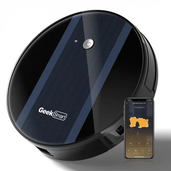 Geek Smart Robot Vacuum Cleaner G6;  Ultra-Thin;  1800Pa Strong Suction;  Automatic Self-Charging;  App Control;  Custom
