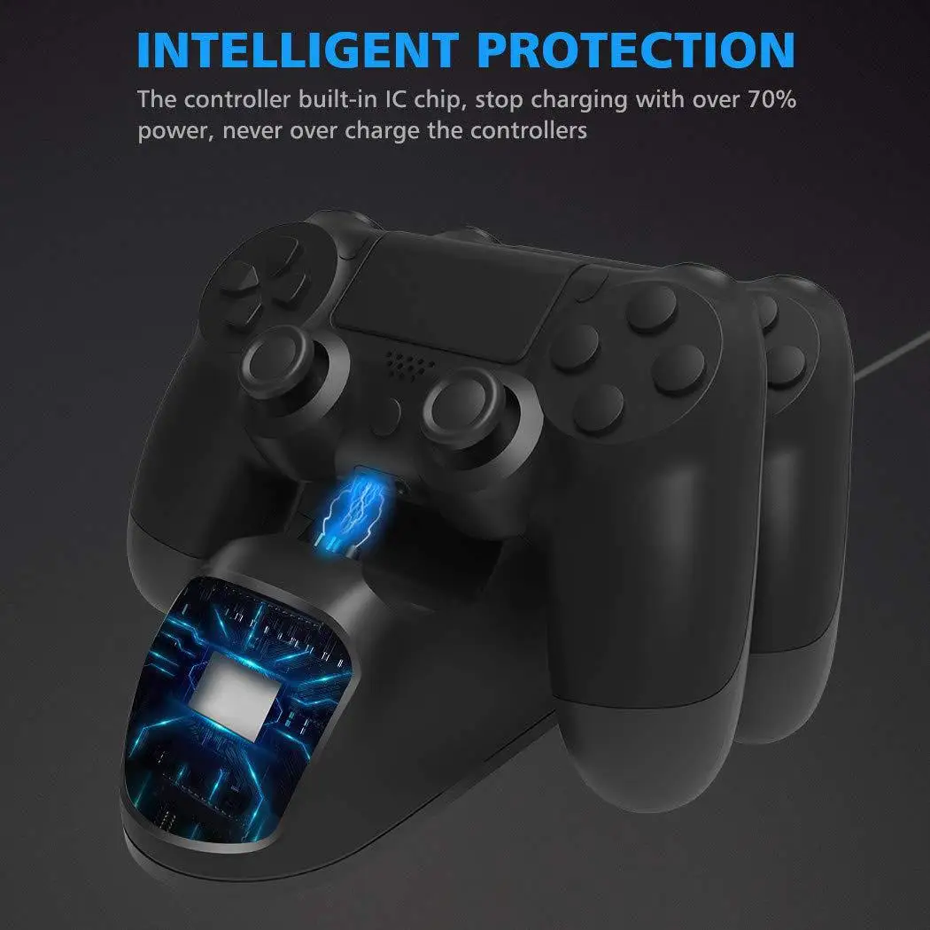 

Dual Controller Charger Dock with LED Charging Display for Sony Console Gamepad, 2 Port Charging Station Stand