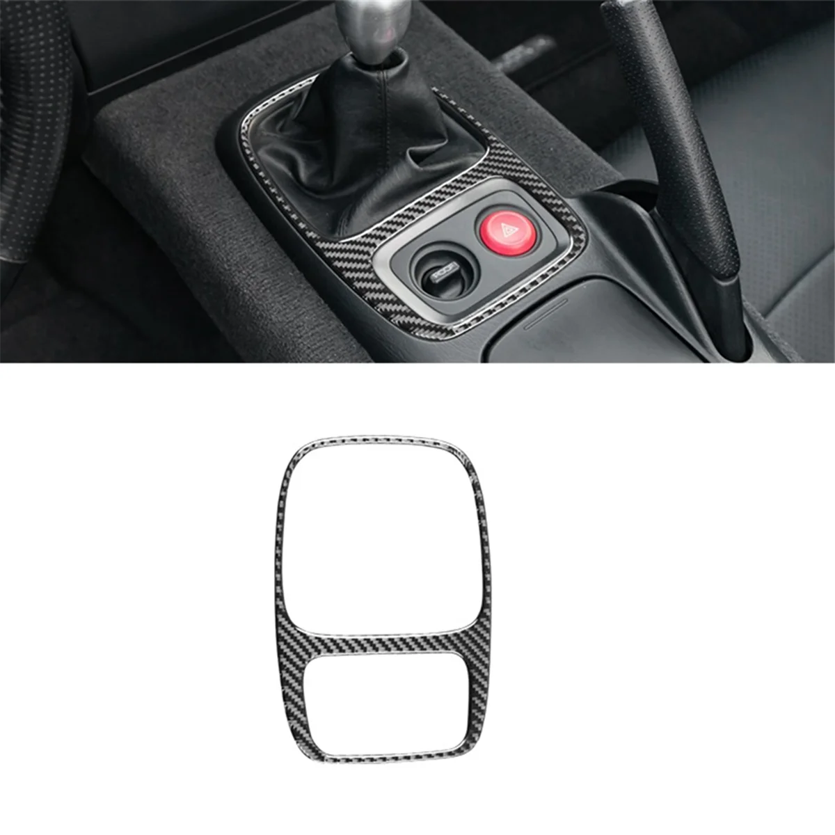 For S2000 2000-2009 Soft Carbon Fiber Gear Shift Panel Frame Cover Trim Car Interior