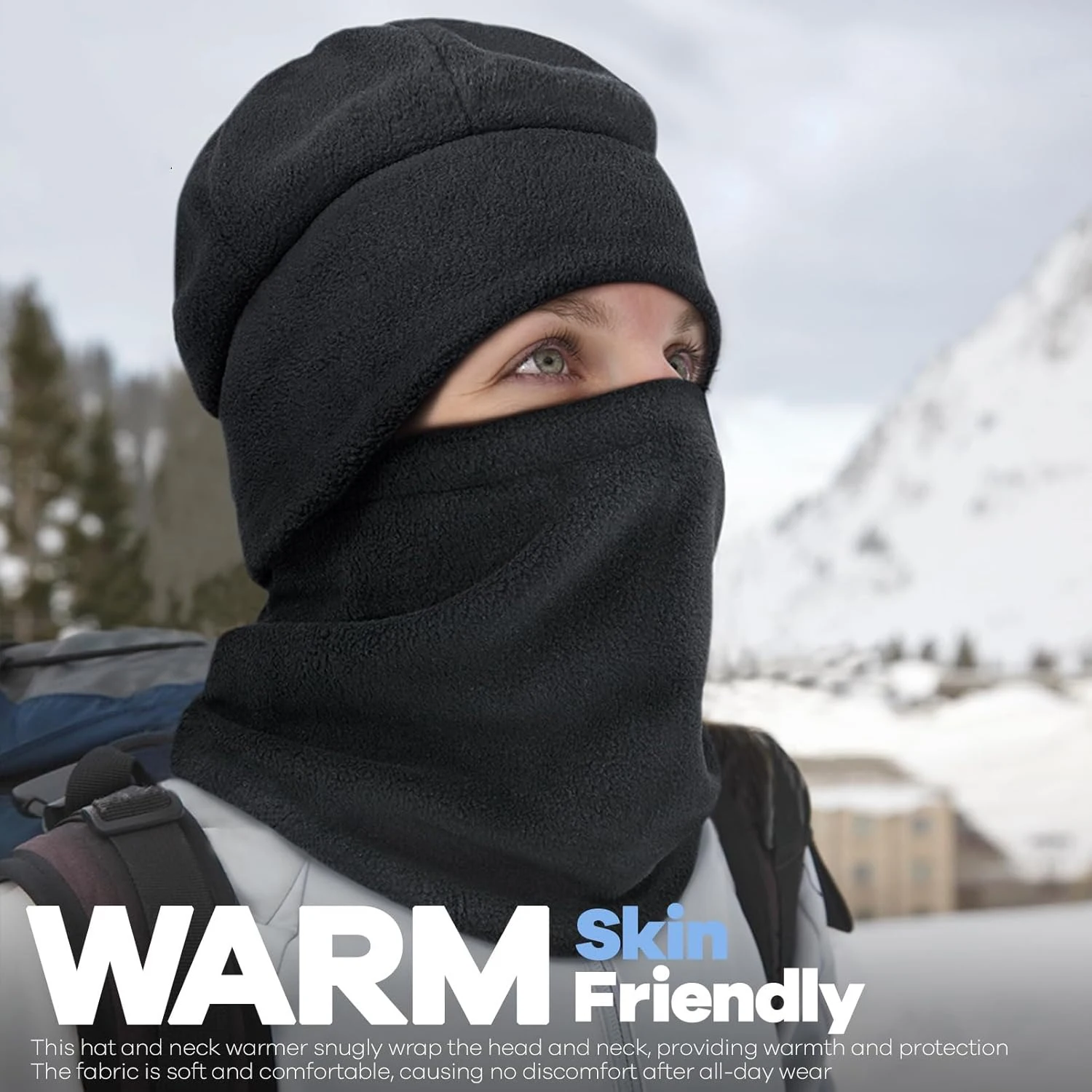 Motorcycle Winter Balaclava Hat Outdoor Knitted Full Beanies Cycling Skiing Sports Hood Caps Keep Warm Unisex Racing Fleece Hats