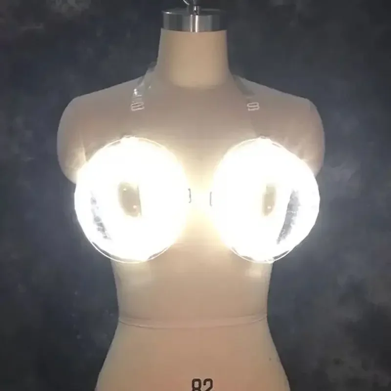 LED Bra Beverage Feeding Cocktail Bra Light up Costume Night Club Party Cosplay Clothing