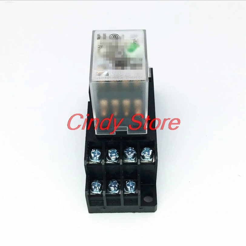 12VDC 24VDC 24VAC 110VAC 220VAC 3A Coil Power Relay MY4NJ HH54PL 14Pins 4PDT With PYF14A Socket Base