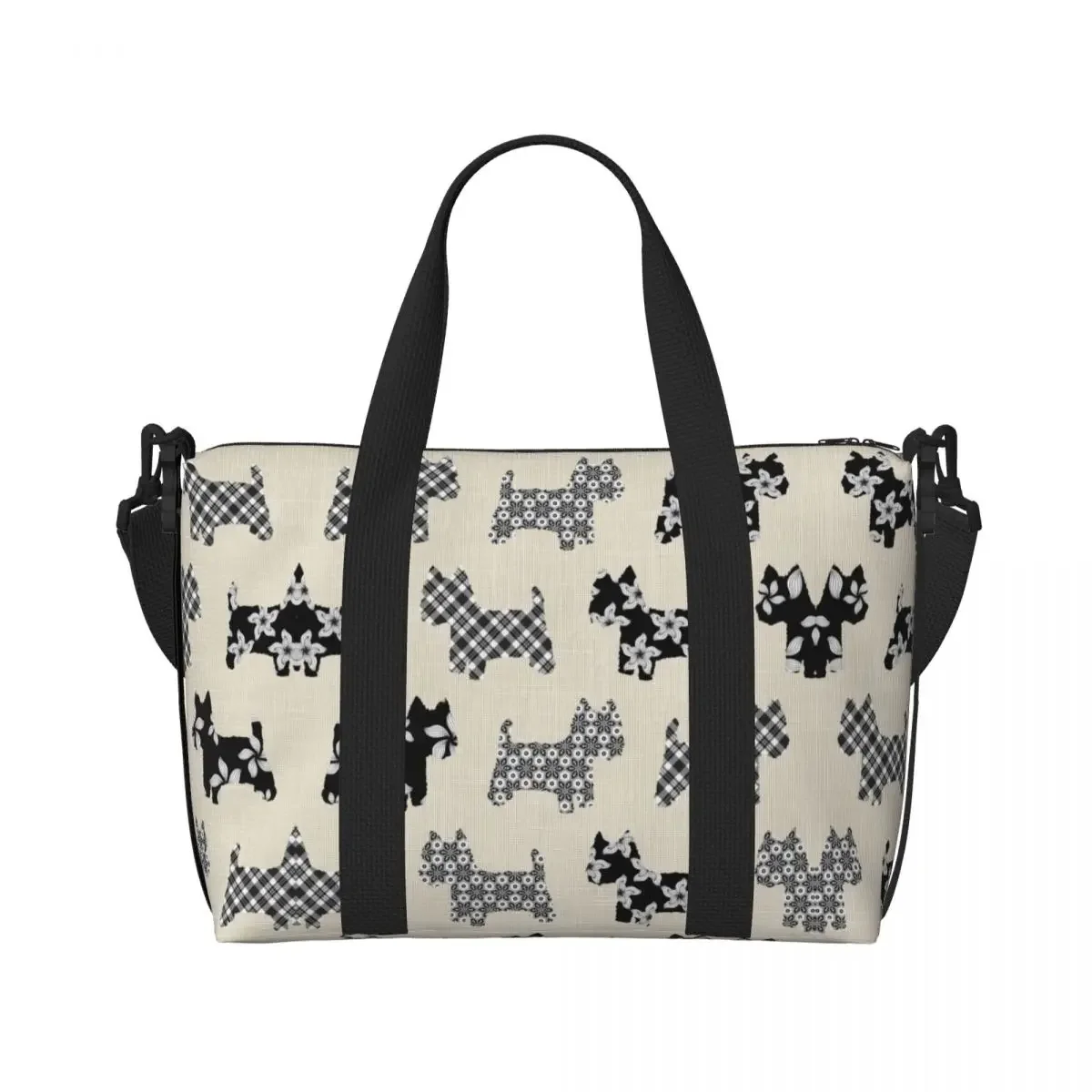Пользовательские Westies Dog Groceries Tote Сумка для покупок Женская большая вместительная хайленд-терьер Пляжные дорожные сумки для спортзала