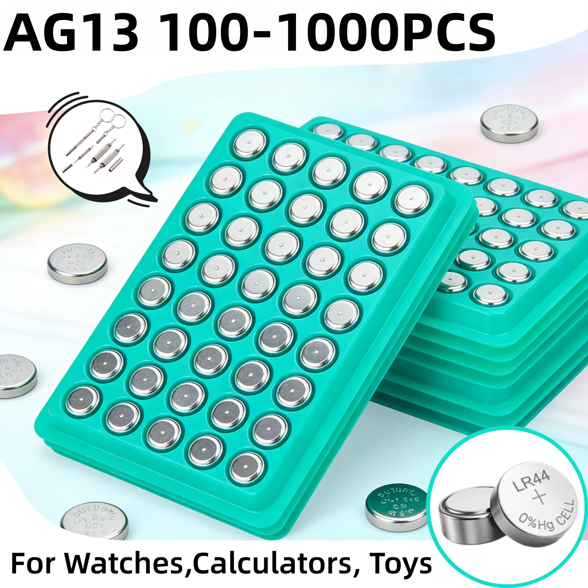 

50-1000Pcs AG13 LR44 Button Battery AG10AG4 AG3 LR1130 LR41 377 LR626 Alkaline Battery Pila Cell Coin Watch Toys Remote