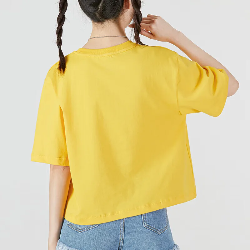Adidas NEO Yellow Trendy Short - length T - shirt. With Artistic Patterns and Comfortable Cotton Fabric, It's a Fashion Item for