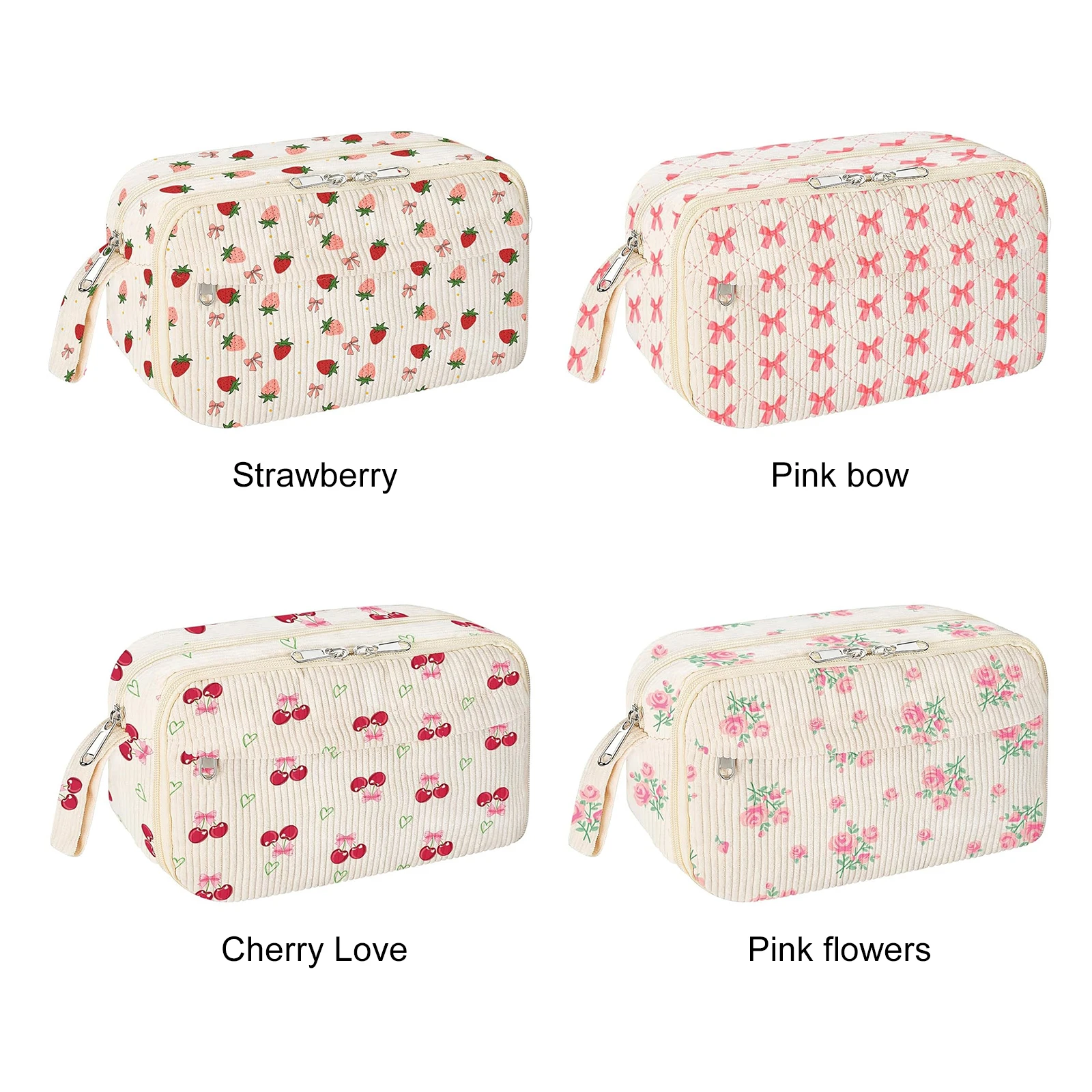 حقيبة أقلام رصاص بسحاب مع مقصورة بمقبض محمول وحقيبة تخزين قرطاسية أنيقة ذات سعة كبيرة للمنزل والمكتب والمدرسة