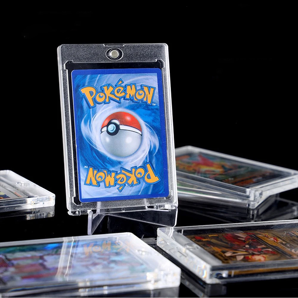 

Pokemon Card Sleeves Magnetic Card Cover Transparent VMAX Protector Cards Folder Yugioh Pokémon Case Holder Kids Toy Gift