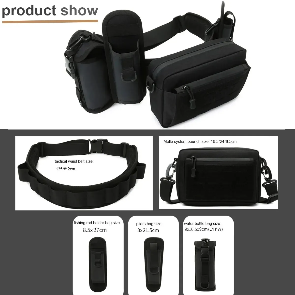 Fishing Pole Rod Bag Waist Outdoor Multifunctional Tactical Belt Men Shoulder Bags Fanny Pack Gear Utility Storage Camping Bag