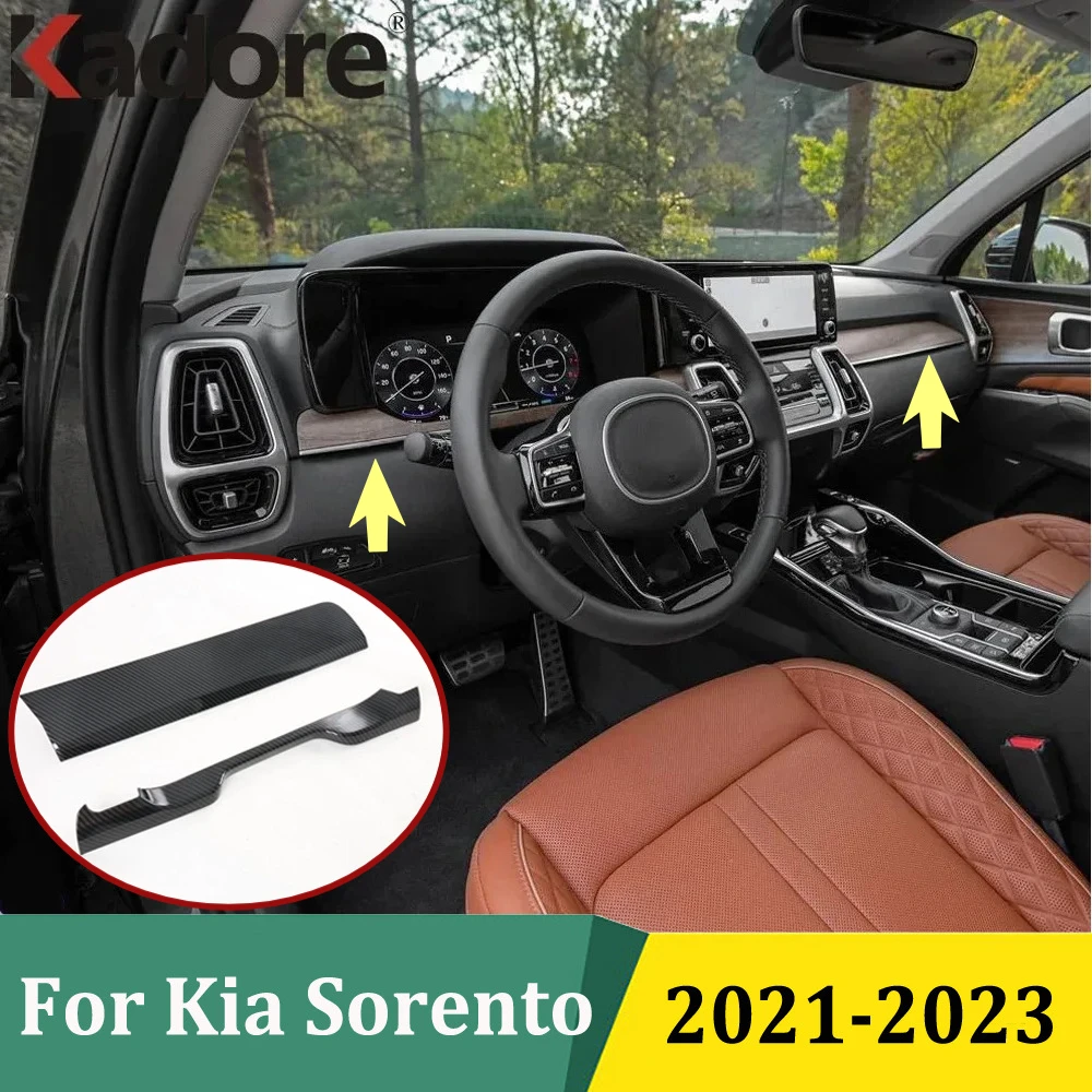 

Для Kia Sorento 2021 2022 2023, углеродное волокно, центральная консоль автомобиля, украшение на приборную панель, отделка, Стайлинг, аксессуары для интерьера автомобиля