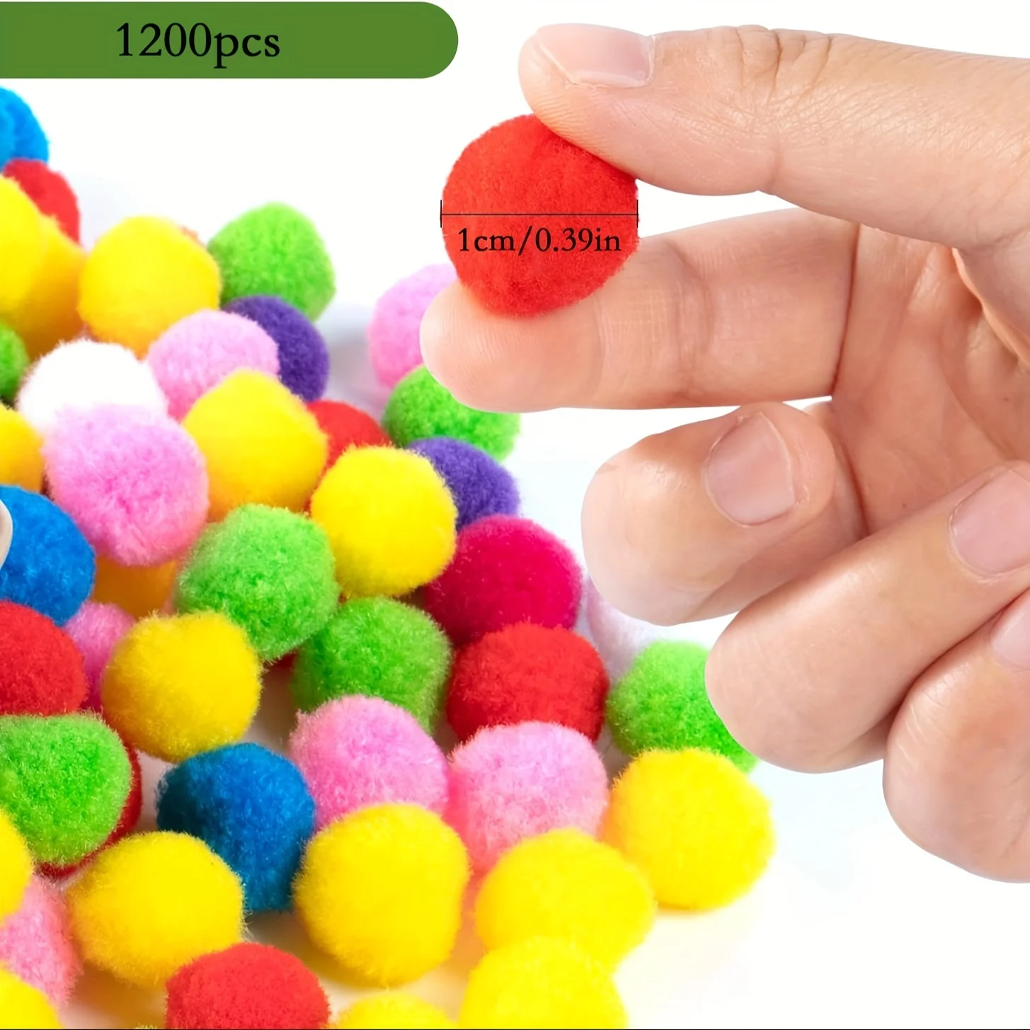 1200 Pieces Pom Pom Arts and Crafts - Colorful Assortment of Pom Poms for Crafts DIY Projects