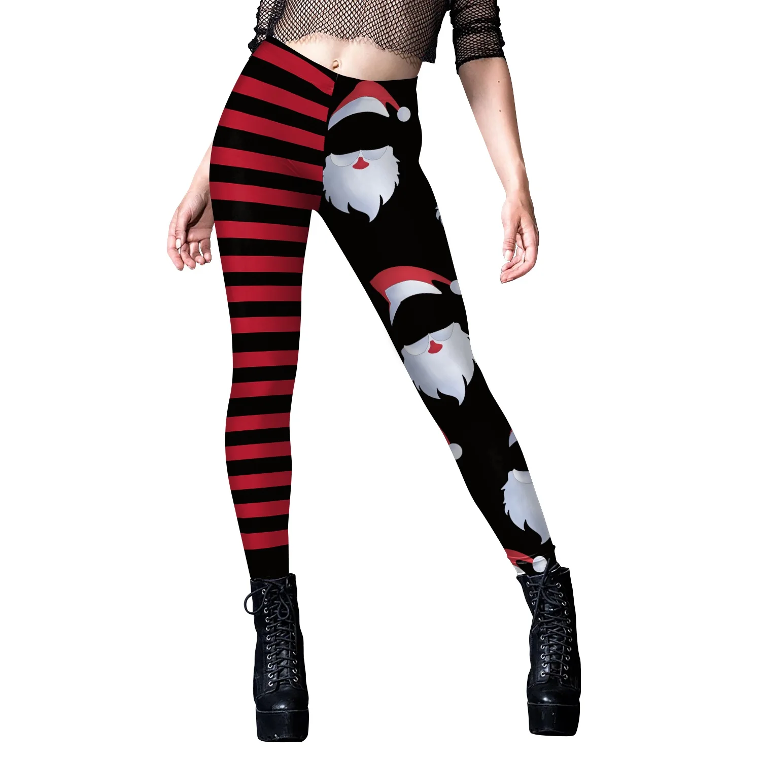 Damskie legginsy do jogi z grafiką choinki, modne, w paski, elastyczne, do codziennych zajęć, biegania na świeżym powietrzu, fitnessu, z wysokim stanem.