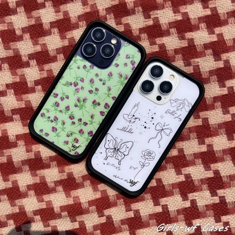 

Wildflower Purple Posie Rosie phone Case for iPhone 12 13 14 15 16 17 Pro Max Plus Air wf Ins candle butterfly Cover Cases