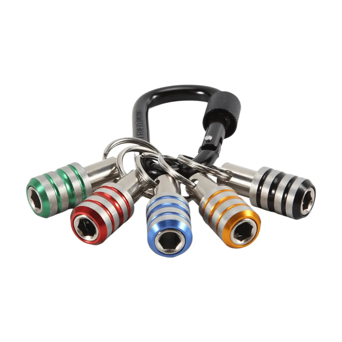 A77K Bit Holder Keychain, 5Pcs 1/4 Hex Shank Impact Drill Bit Keychain Quick Change Connect Holder Drill Adapter