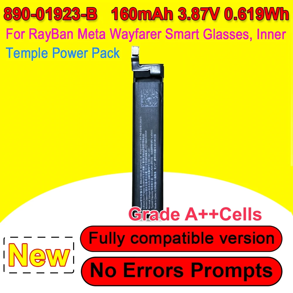 High Quality 890-01923-B Battery For Ray-Ban Meta Wayfarer W2C W2S W2H Smart Eyeglasses Repair Spare Part