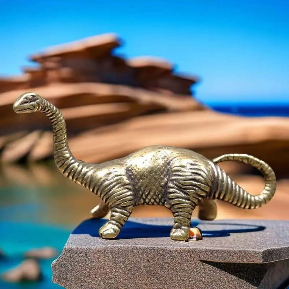 Solid Brass Jurassic Dinosaur Small Statue Office Desktop Ornaments Tea Pet Crafts