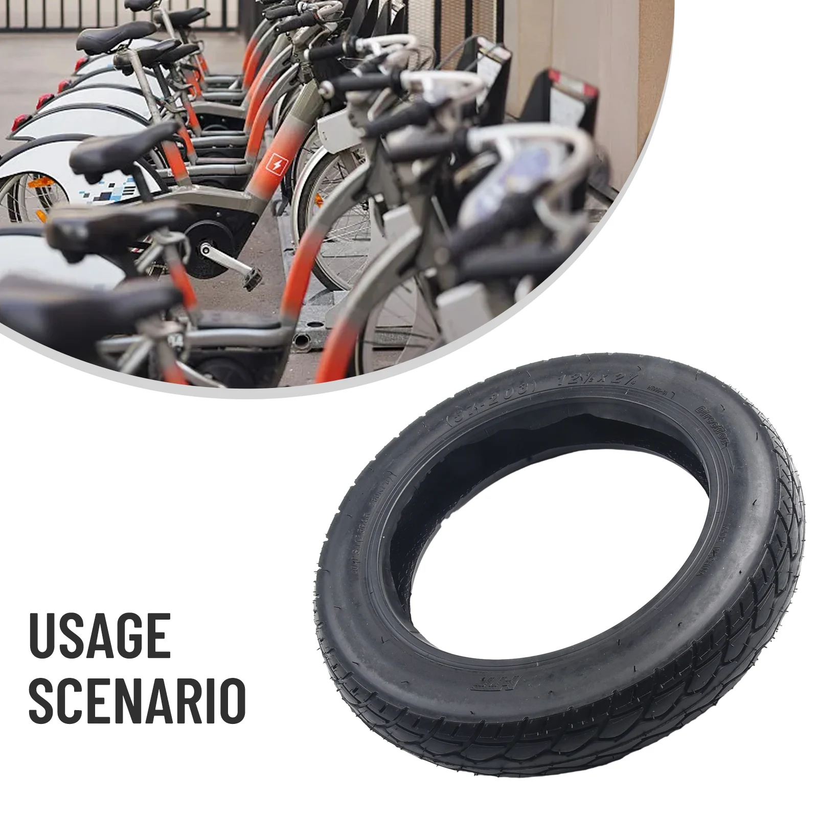

For Electric Scooter Tire Tube Set InnerOuter 1212\ x 214\ Black Rubber InnerDiameter 203MM Outer Diameter 300MM