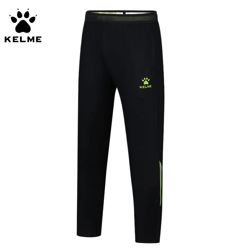 Kelme Football Training Gym Fitness Trousers Men\'s Contrast Panel Running Knitted Pants Outdoor Training Gym Fitness Trousers