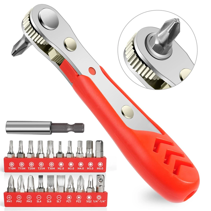 

Набор отверток с трещоткой, 22 шт., 1/4 дюйма, ультратонкие микро-насадки, высокомоментные, смещенные, реверсивные, для труднодоступных мест