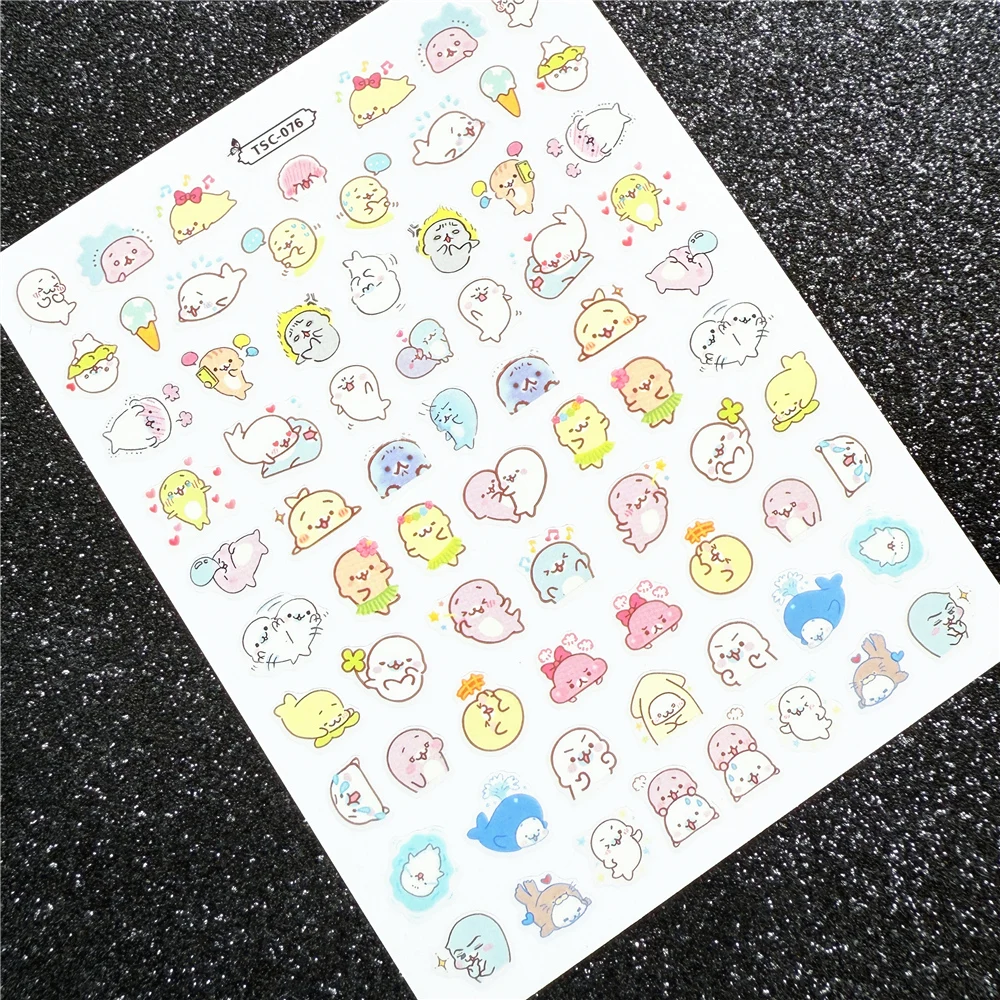 TSC-076 돌고래 네일 스티커3D 뒷면 접착제 자체 접착 네일 아트 네일 스티커 장식 도구 네일 데칼 용 슬라이더