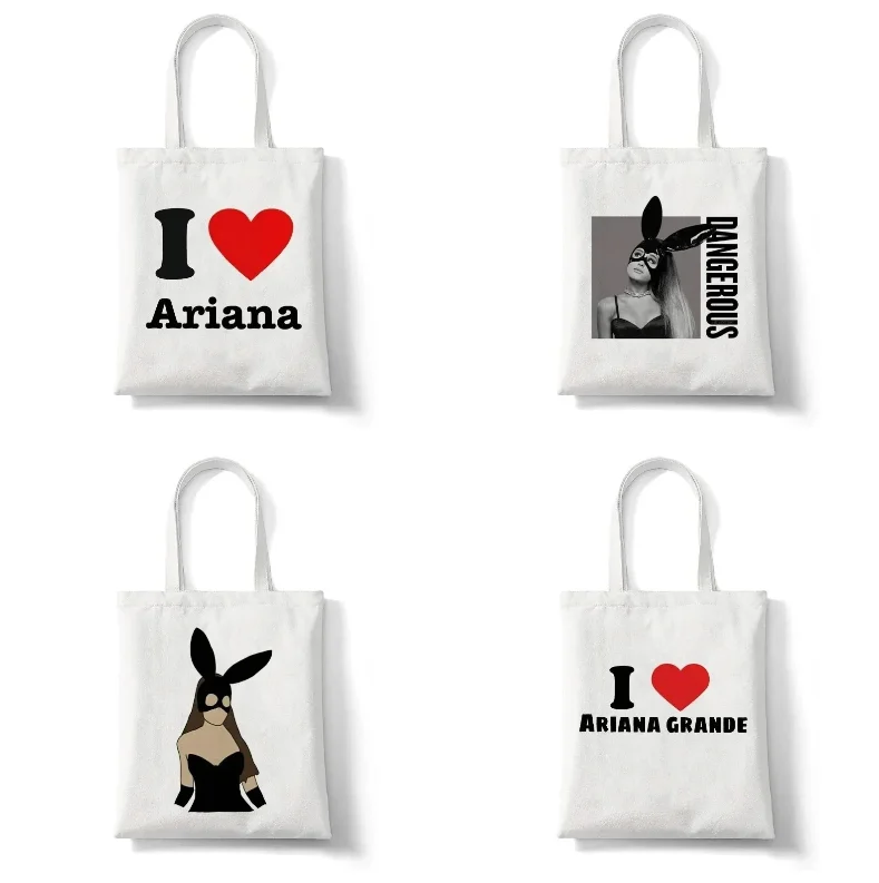 

I Love Ariana One Shoulder Bunny Girl Women's Lightweight Foldable Large Capacity Tote Bag Fan Bag