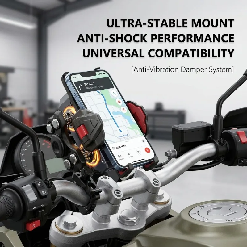 Anti-shake Shockproof Phone Holder for Vehicles Stable Fixed Mount for Motorcycles Scooters and Bicycles Reliable Support