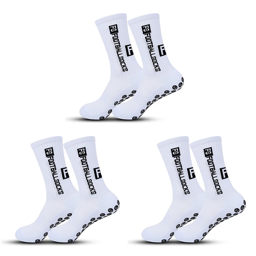 3 Pairs Of Football Socks Men And Women Sports Socks Non-slip Silicone Outdoor Soccer Socks Breathable Comfortable Tennis Socks