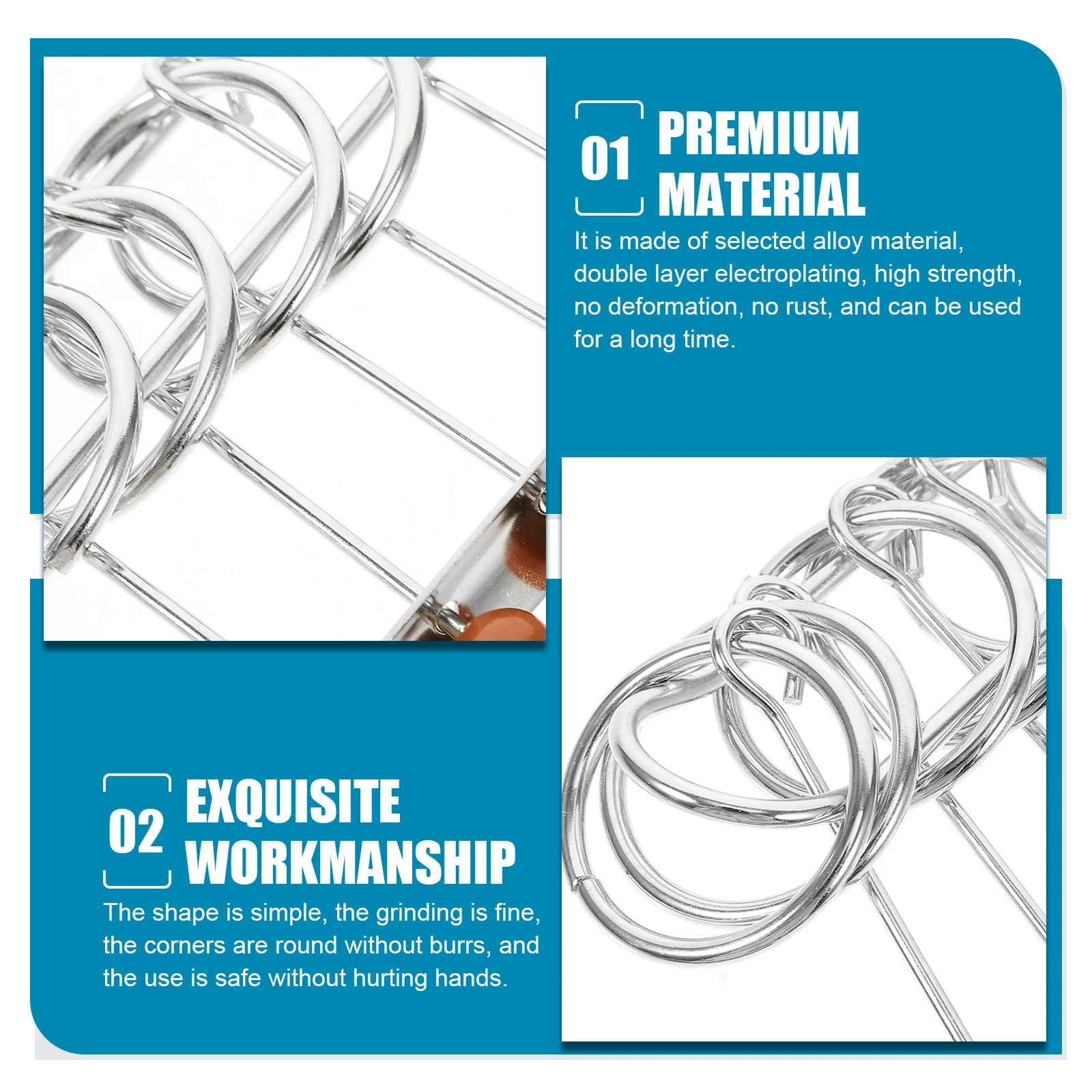 25Pcs Nine Ring Interlocking Brain Teaser Set Advanced Challenge Educational Metal Wire Puzzle Gift Nine Ring Interlocking Sets