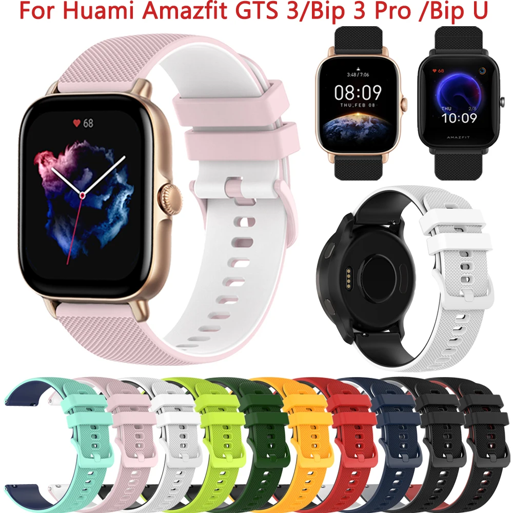 Silicone Smart Watch Band Strap For Huami Amazfit GTS 2 GTS2 mini 3 2e Watchband Amazfit GTS Bip U 3 pro GTR 42mm Wrist Bracelet