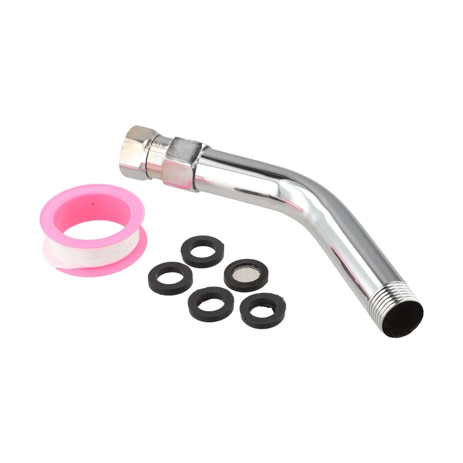 304 Stainless Steel Shower Extension 8 Inch Long Compatible with G1/2 Threaded Shower Heads and Wall Mount Setups