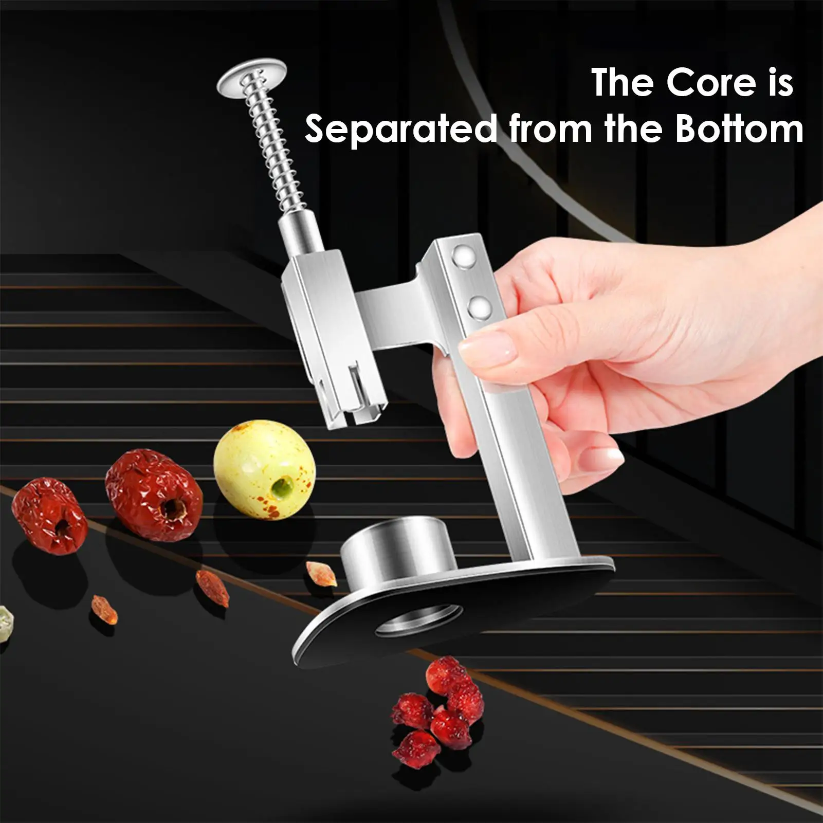 New Pitter Stainless Steel Red Dates Corer Manual Jujube Pitter Cherry Olive Fruit Core Remover Seed Push Out Tools for Kitchen