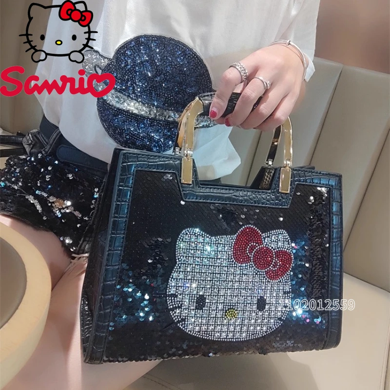 

Hello Kitty новая мини-женская сумка с блестками, модная женская блестящая сумка через плечо с героями мультфильмов, женская сумка высокого качества