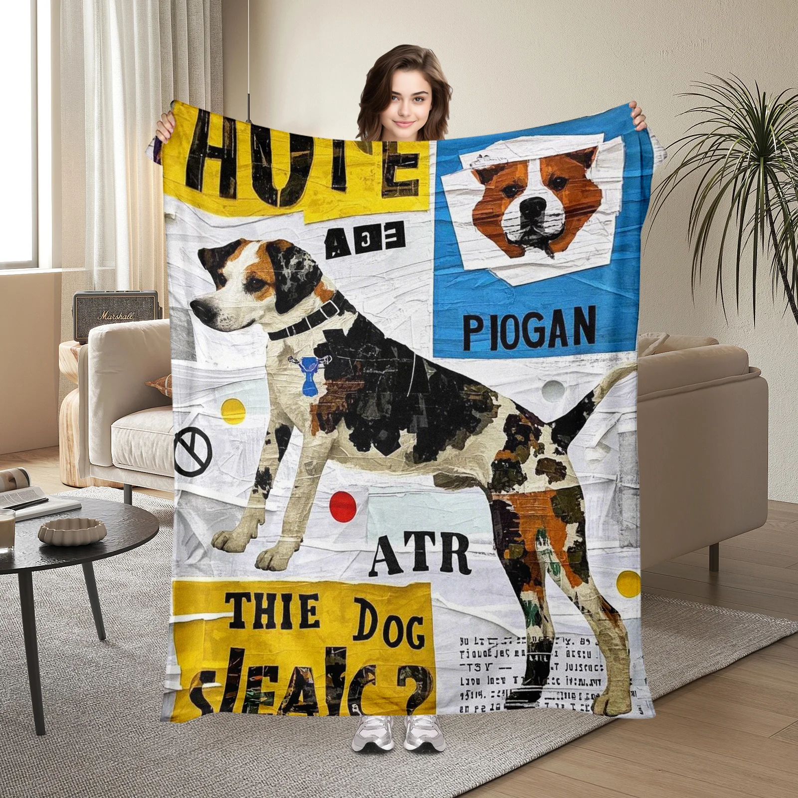 Collage Style Dog Blanket Unique Gift For Besties Showcases Adorable Canine Imagery And Personal Style