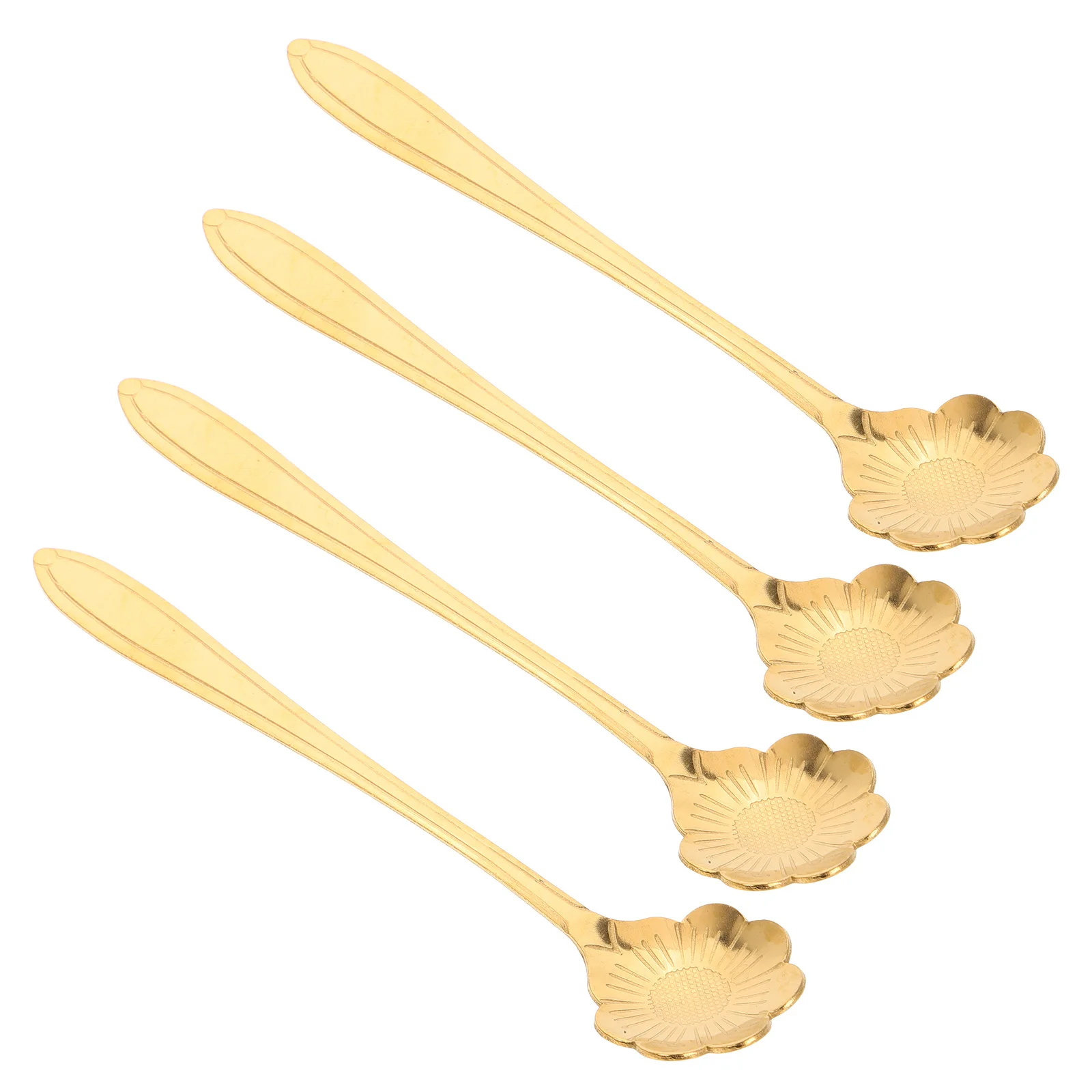 

4Pcs Portable Lightweight Coffee Spoon Elegant Design for Espresso Ice Cream Dessert Mixing Stainless Steel Kitchen Utensil