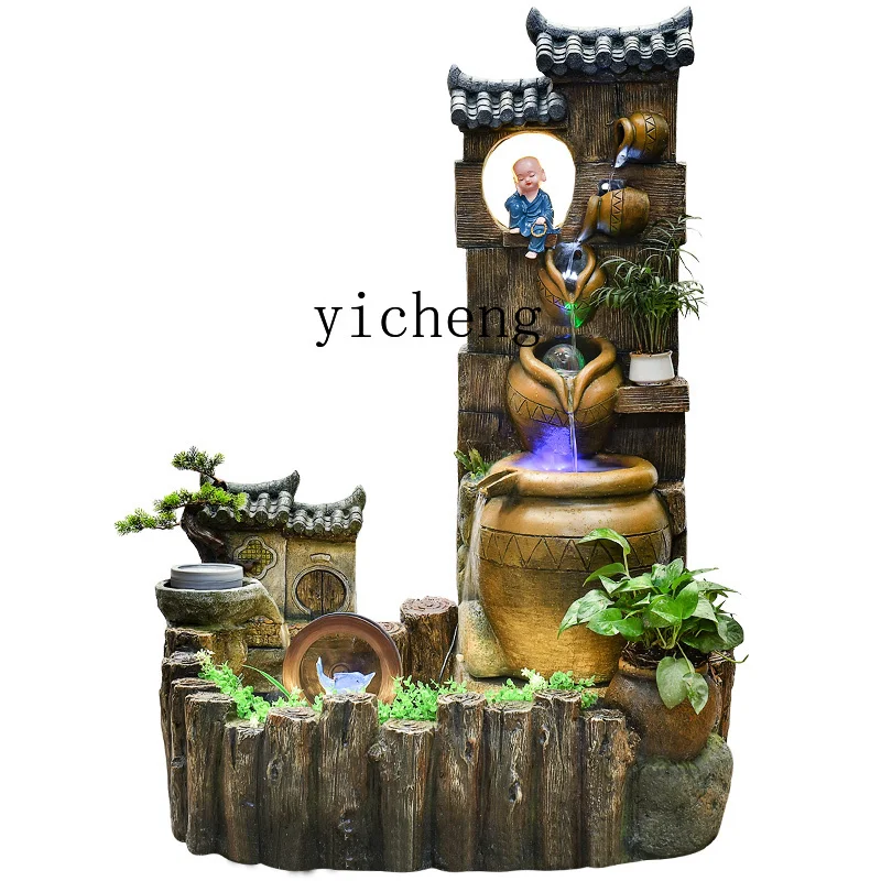 

Zf Artificial Mountain and Fountain Fish Pond Garden Courtyard Landing Fortune Fengshui Wheel