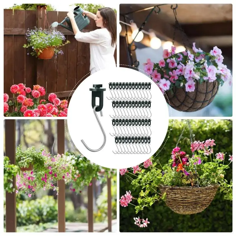 Greenhouse Fixing Clips Stainless Steel Hooks For Plants Heavy Duty Plants Fix Clip & Hooks For Hang Plants Flower Pots