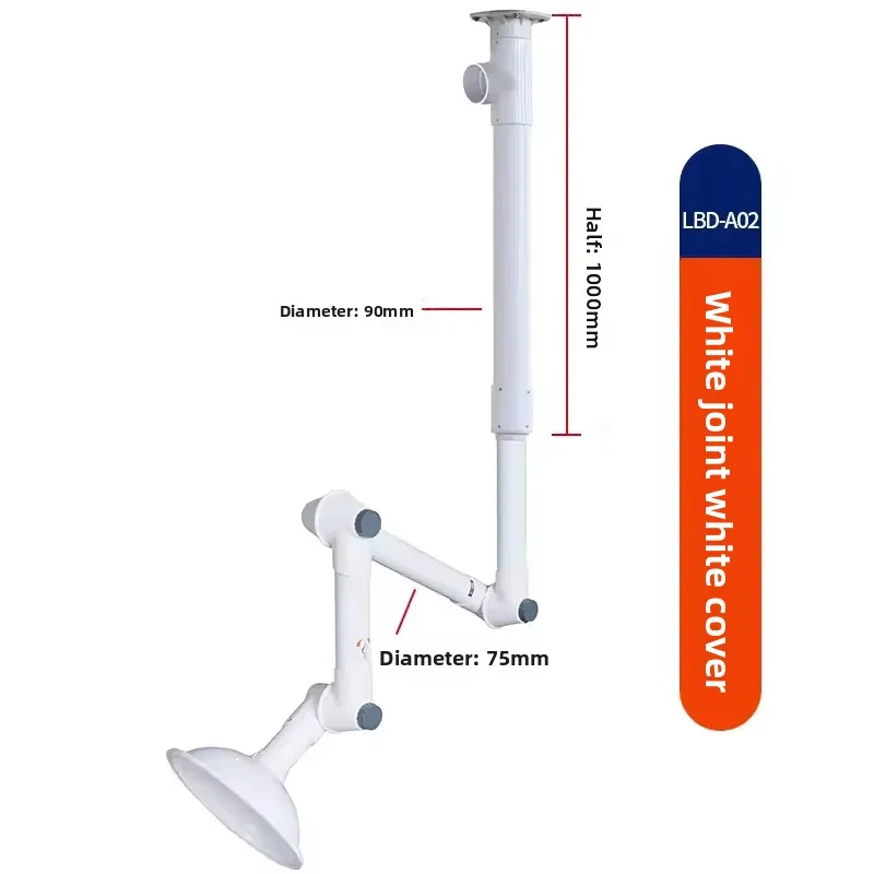 Verstelbare laboratorium dampafzuigarm 360 °   Draaibare ventilatiekap Chemische rookabsorber Flexibel uitlaatsysteem