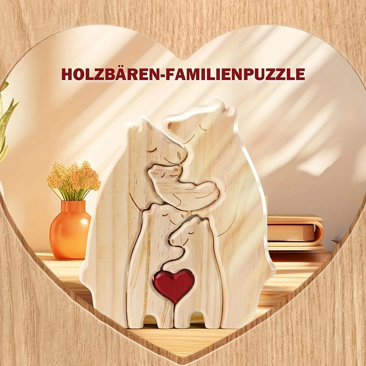 Abbracciare orso famiglia Puzzle in legno regalo di compleanno di natale simpatico orso tema famiglia arte casa decorazione Desktop regalo di