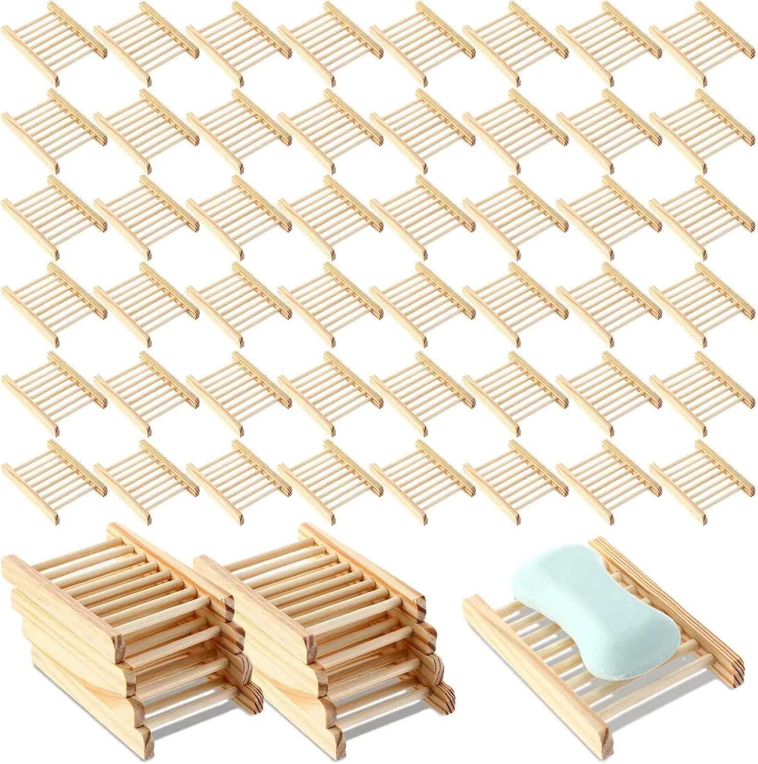 

Bamboo Soap Dish Wooden Hand Craft Soap Case for Shower Rectangular Bathtub Shower Dish Accessories for Home Bathroom Kitchen Sp