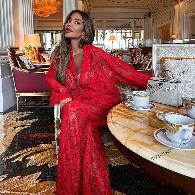 

ZOCI-Lace Two-piece Women's, Fashion Lapel Shirt Pants Set