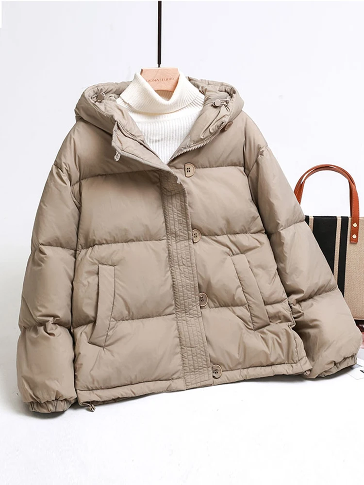 SEDUTMO Warm Thick Women Winter Duck Down Coat Oversize Fashion Quilted Puffer Jacket Short Hooded Parka ED1896