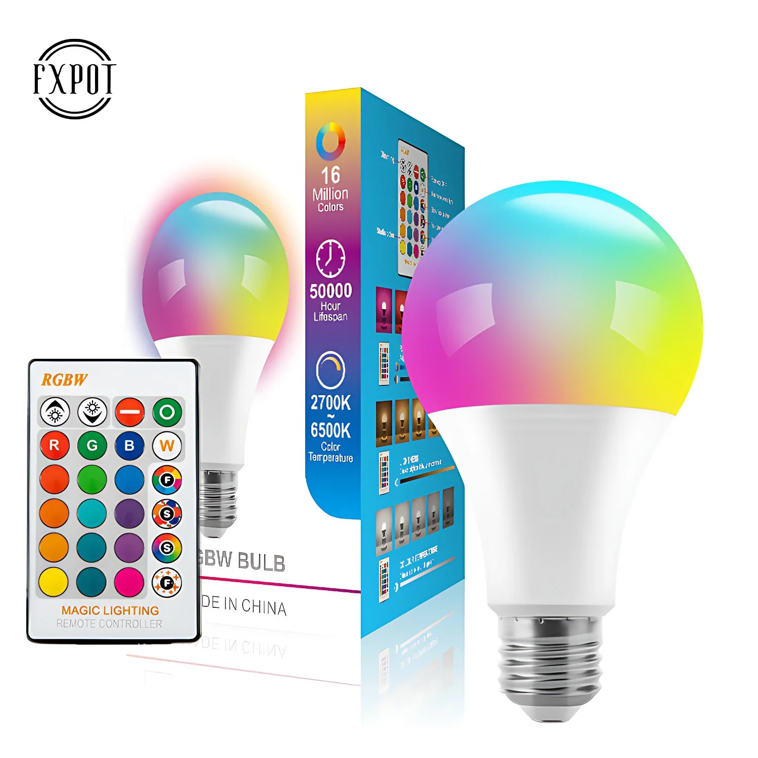 E27 RGB Remote Control Bulb Led Light For Room Smart Bulb Lamp Dimmer Low Power Consumption Energy Save Adjustable Bulb New 2024 image 5
