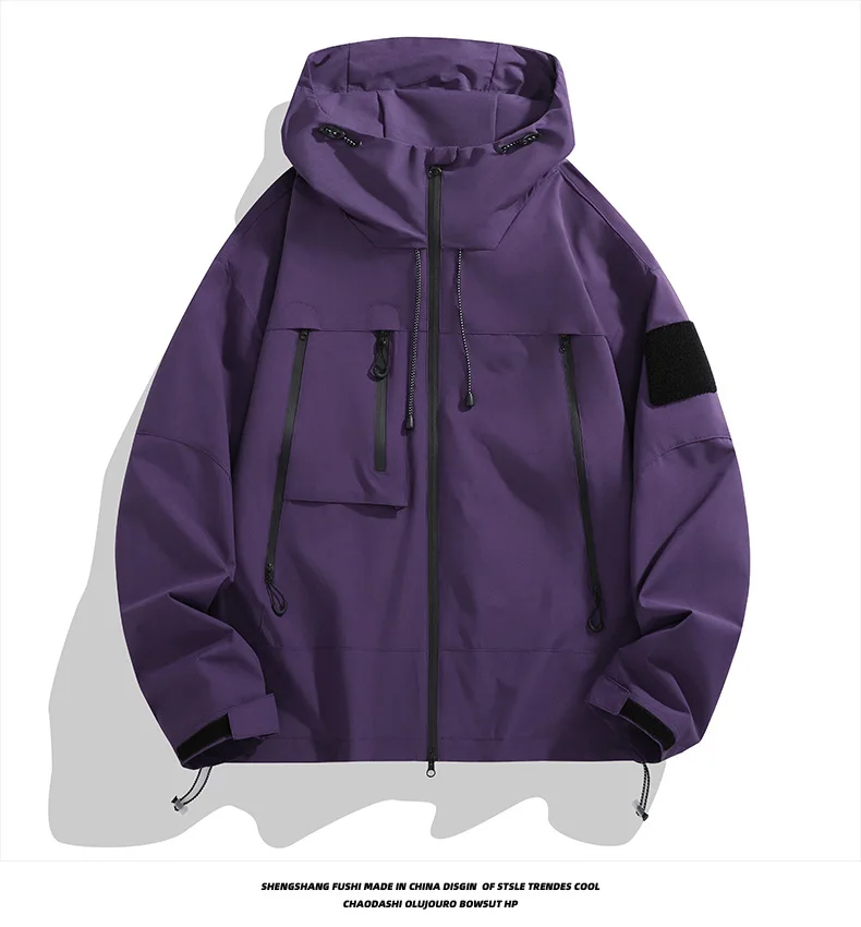 Herren- und Damenjacke, Retro, lässig, mit Stehkragen, Lederjacke, Unisex, locker geschnitten, für Frühling und Herbst, Lederjacke mit Taschen, Windjacke, Oberteil. – Detail 5