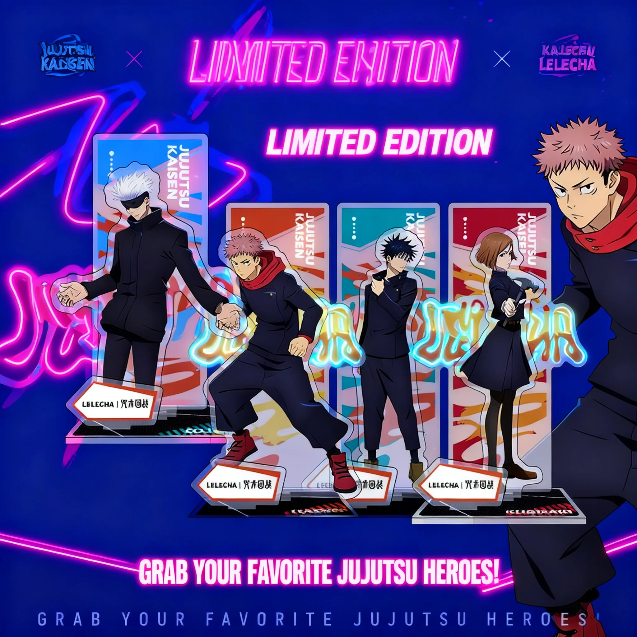 

Jujutsu Kaisen Anime Acrylic Stand Figure Set Gojo Satoru Fushiguro Megumi Itadori Yuji Kugisaki Nobara Large Three Panel