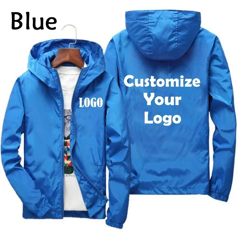 Custom Unisex Hooded Windbreaker UV Protection Waterproof Jacket Men Women Spring Summer Lightweight Outdoor Sports Coat Jackets
