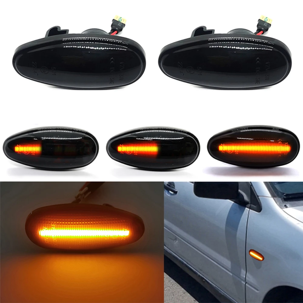 Car LED Dynamic Side Marker Light Turn Signal Lamps For Mitsubishi Outlander Pajero 3 Lancer 8 Montero Shogun Space Wagon Delica