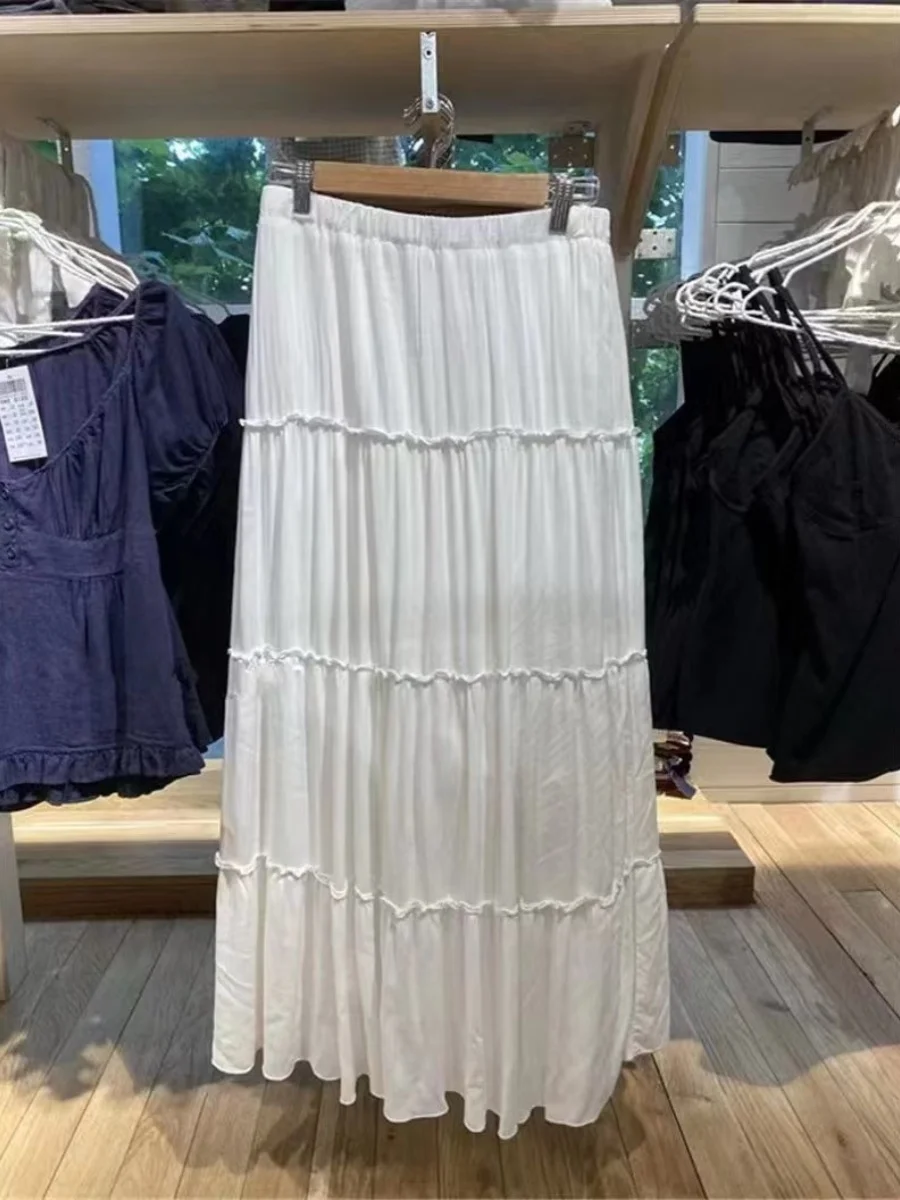 

Юбка А-силуэта с высокой талией, модель Bm Sle Cake, с цветочным принтом, универсальная длинная юбка, для повседневной носки, из хлопка, лето 2023