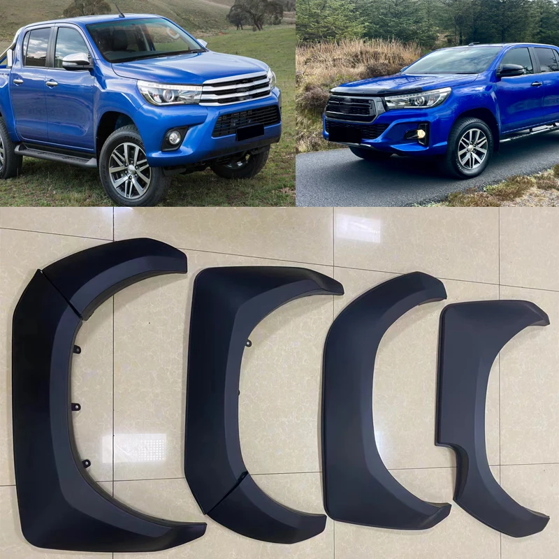 Wheel Arch Mudguards For Toyota Hilux Revo Rocco 2015 2016 2017 2018 2019 2020 2021 2022 Pickup Car Fender Flares Matte Black