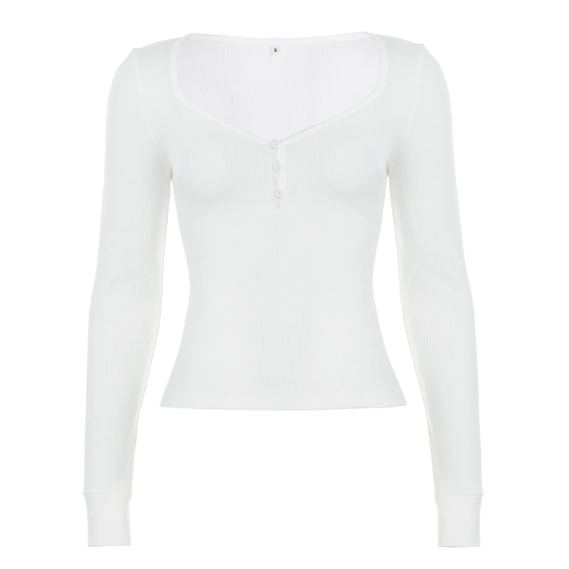 Casual Solide Rippen T-Shirt Grundlegende Quadrat Kragen Langarm T-shirts Frauen 2025, Herbst Frühling Mode Streetwear Damen Schichtung Top