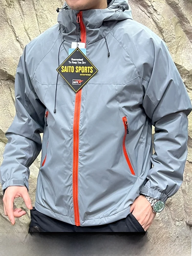 

Warm Waterproof 3D Tailored Cotton Jaet for Men Outdoor Hooded Anti-Cold Sle Youth Trendy ort Length Pure Color